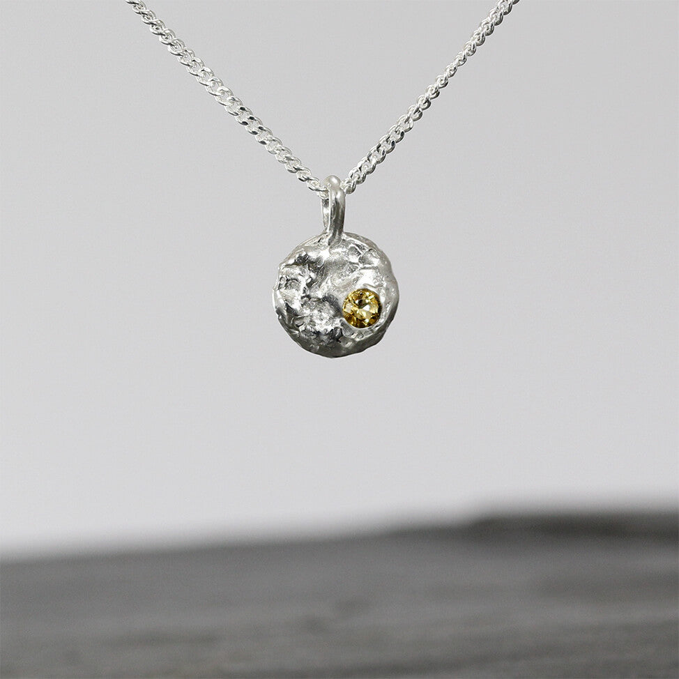 Silver Pendant. Melted, abstract and unique.