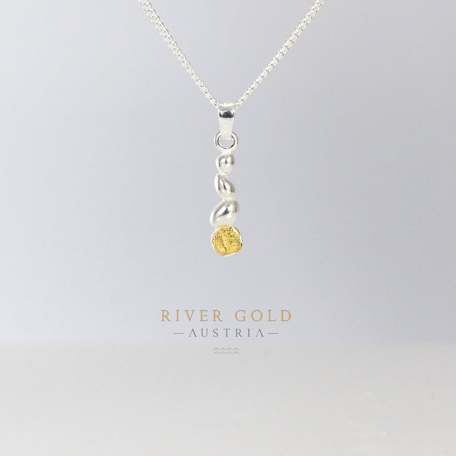 Austrian river gold pendant. Gold panning in Austria