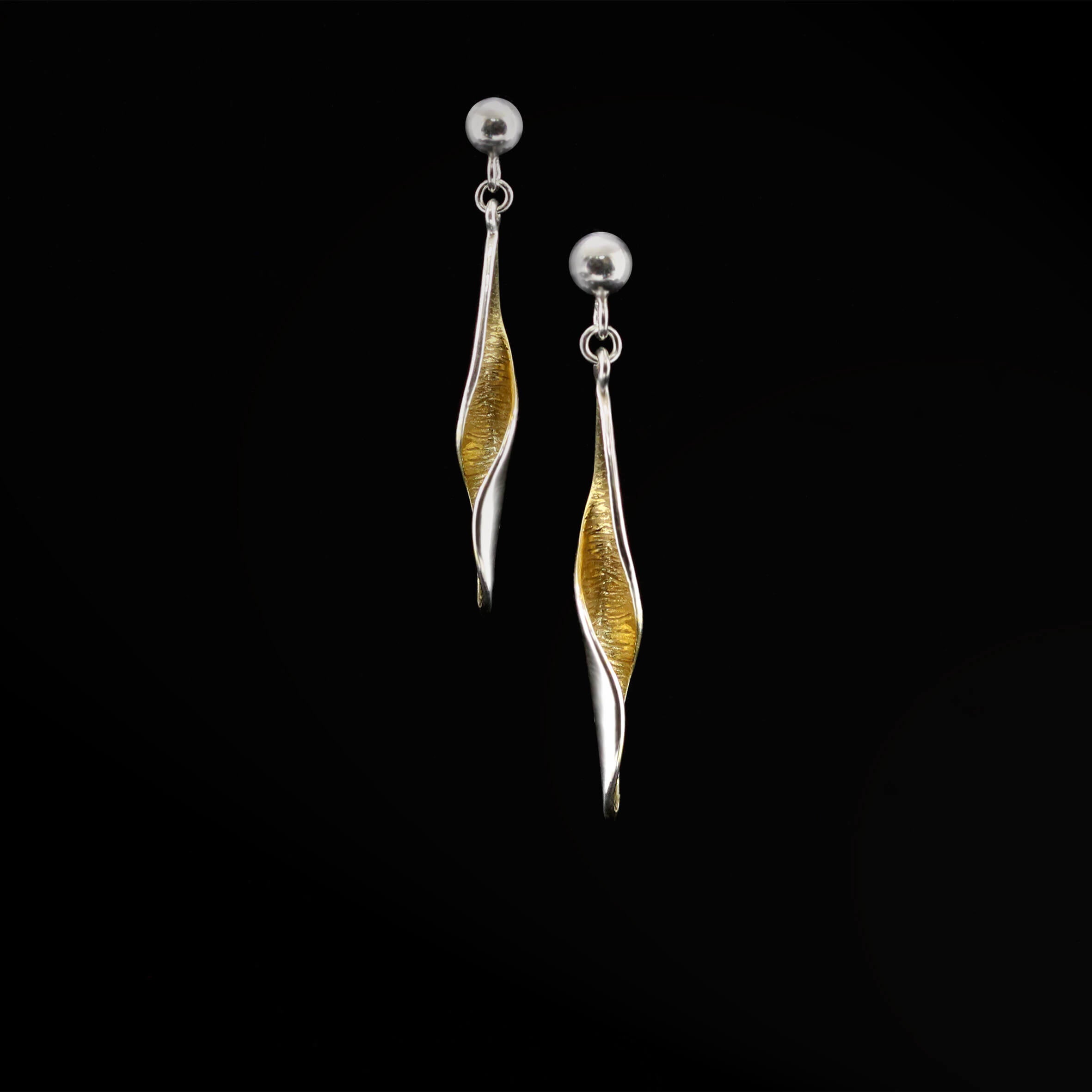Silver and Gold Earrings: Earrings with an Inner glow