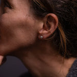 sterling silver studs: Silver Studs / Silver fake Plugs. Melted, abstract and unique.