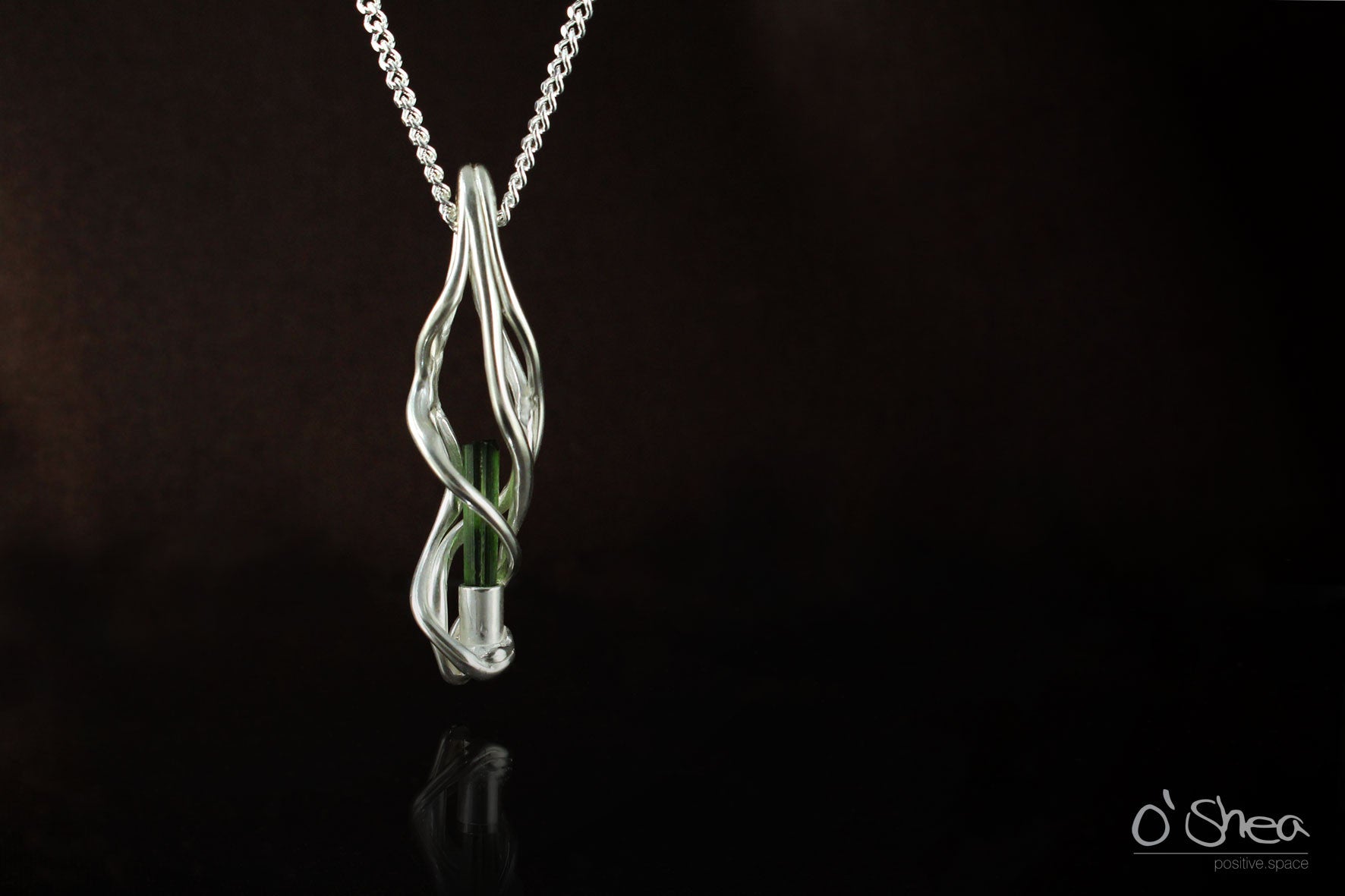 Silver pendant: This tourmaline crystal is thousands of years old!