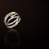Silver Stack Ring: Pink or Green Tourmaline