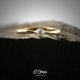 Engagement Solitaire Ring: 14k Gold / White Sapphire