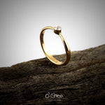 Engagement Solitaire Ring: 14k Gold / White Sapphire