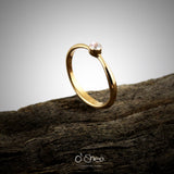 Engagement Solitaire Ring: 14k Gold / White Sapphire